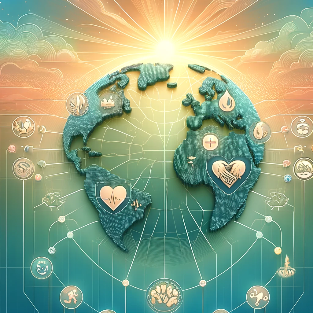 An abstract image representing the Global Sadaqah Project Finder, embodying its vision of connecting people worldwide with impactful causes.